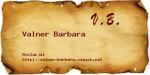 Valner Barbara névjegykártya